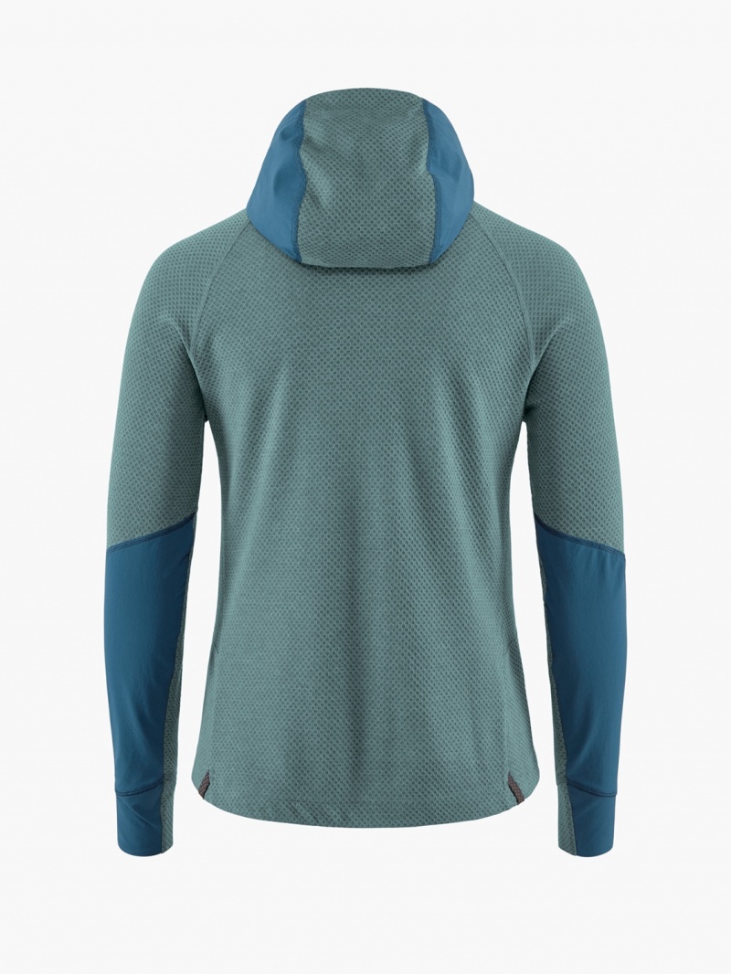 Women Klättermusen Hugin Fleece Green Blue | 94635MGKZ