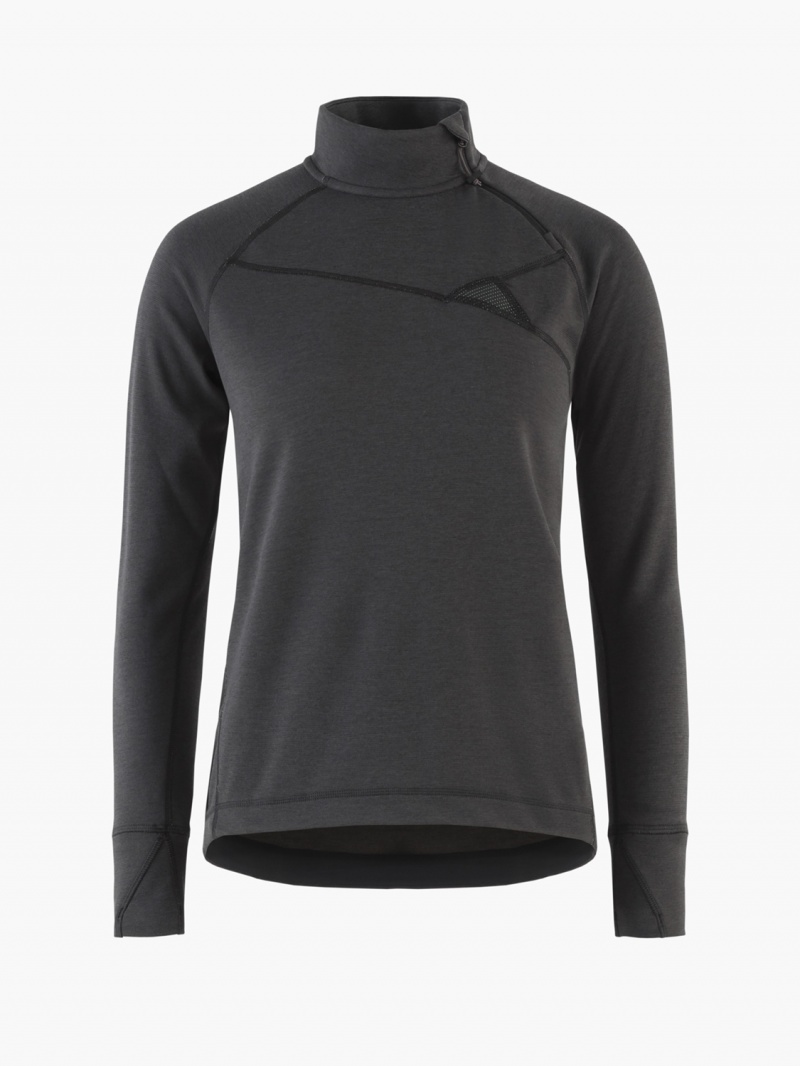 Women Klättermusen Njorun Midlayer Black | 47236NUYP