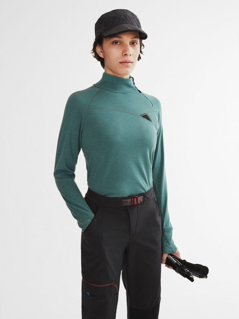 Women Klättermusen Njorun Midlayer Green | 12467APVW