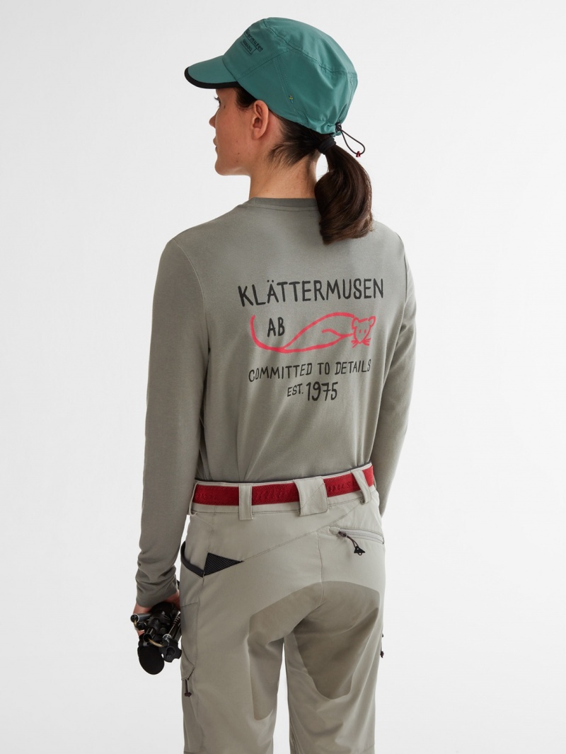 Women Klättermusen Runa Commitment T-Shirt Grey | 87301AXNW