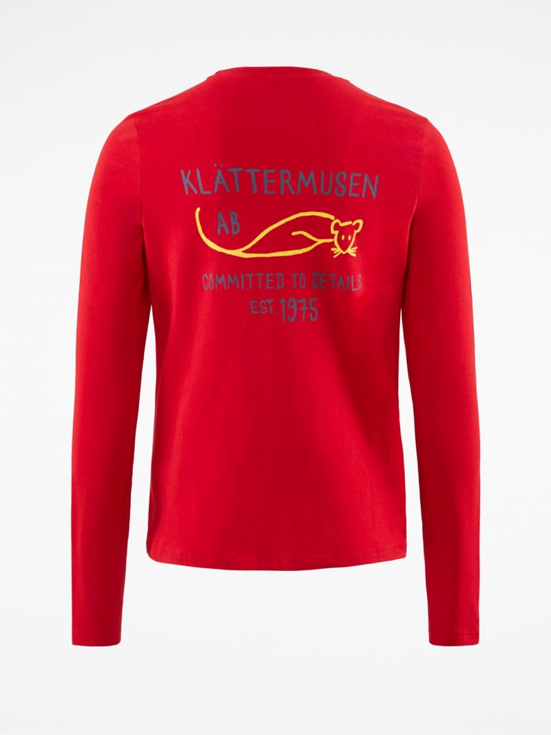 Women Klättermusen Runa Commitment T-Shirt Red | 32984MHTC