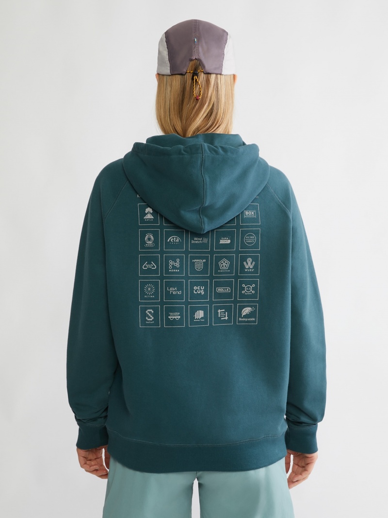 Women Klättermusen Runa Elements Hoodie Blue | 02753DWKC