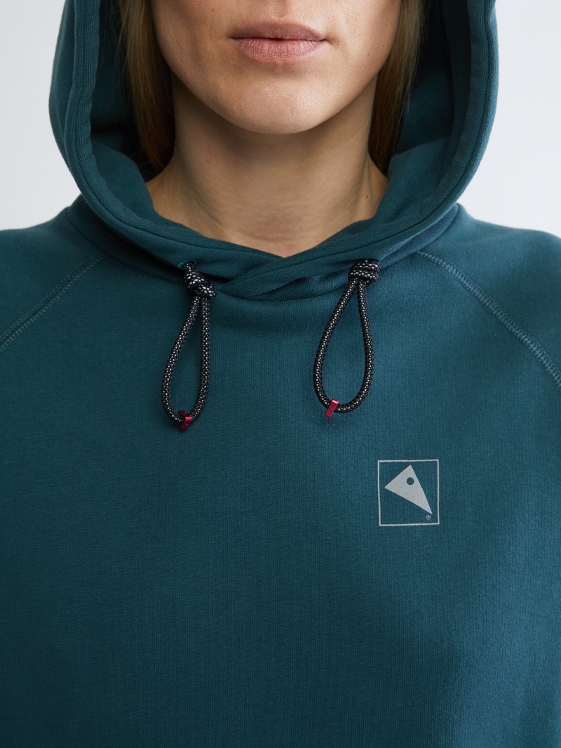 Women Klättermusen Runa Elements Hoodie Blue | 02753DWKC