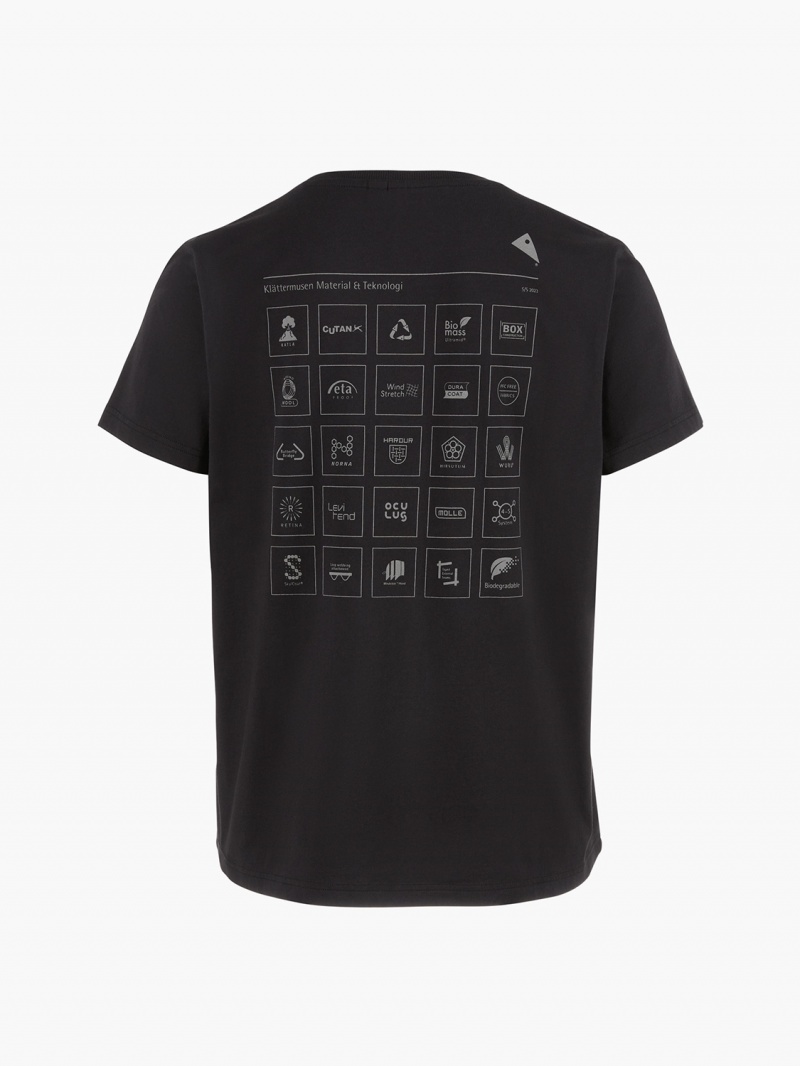 Women Klättermusen Runa Elements T-Shirt Black | 41692BTXF