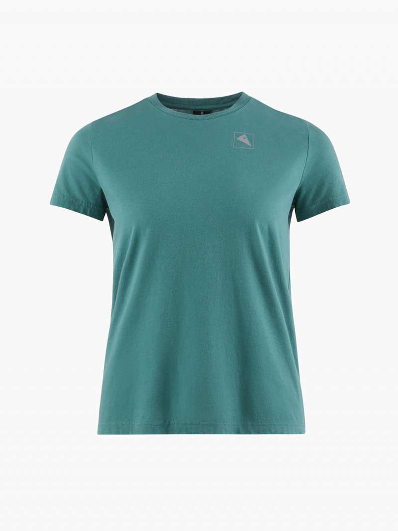 Women Klättermusen Runa Elements T-Shirt Green | 98761FMNK