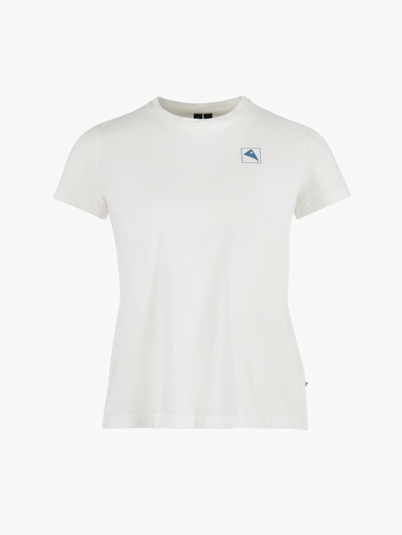 Women Klättermusen Runa Elements T-Shirt White | 29865XQOC