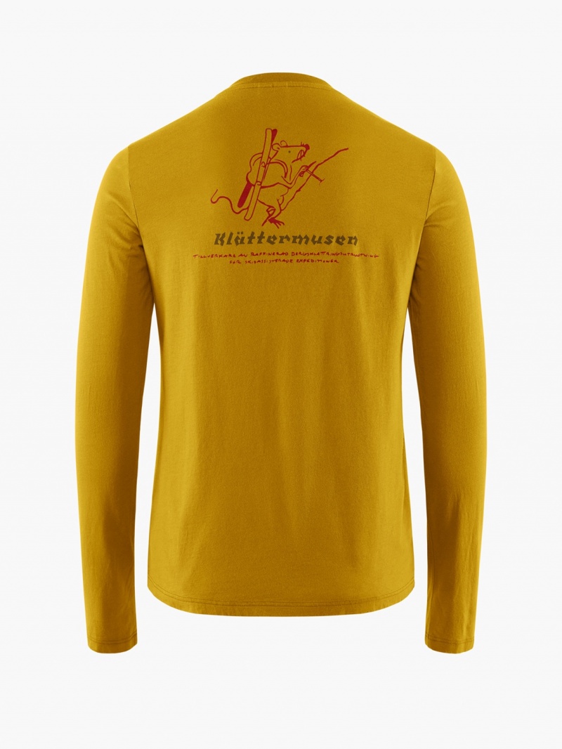 Women Klättermusen Runa Endeavour T-Shirt Gold | 53264PBDS