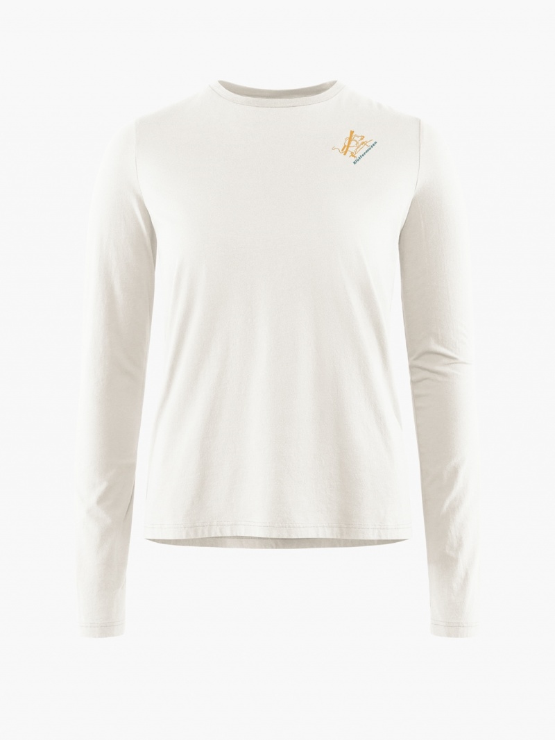 Women Klättermusen Runa Endeavour T-Shirt White | 67140SQGO