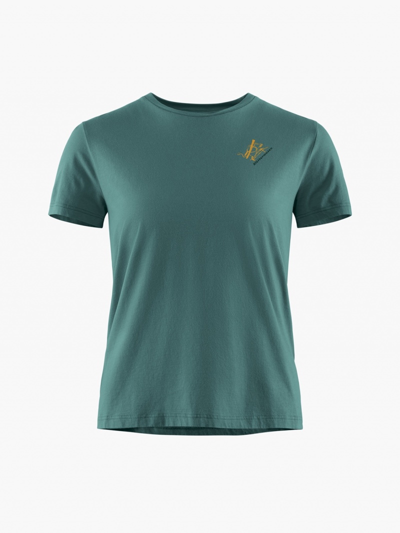 Women Klättermusen Runa Endeavour T-Shirt Green | 75081TVYZ