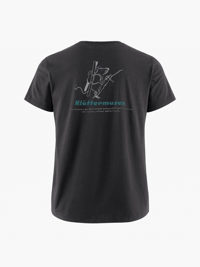 Women Klättermusen Runa Endeavour T-Shirt Black | 09186FTJM