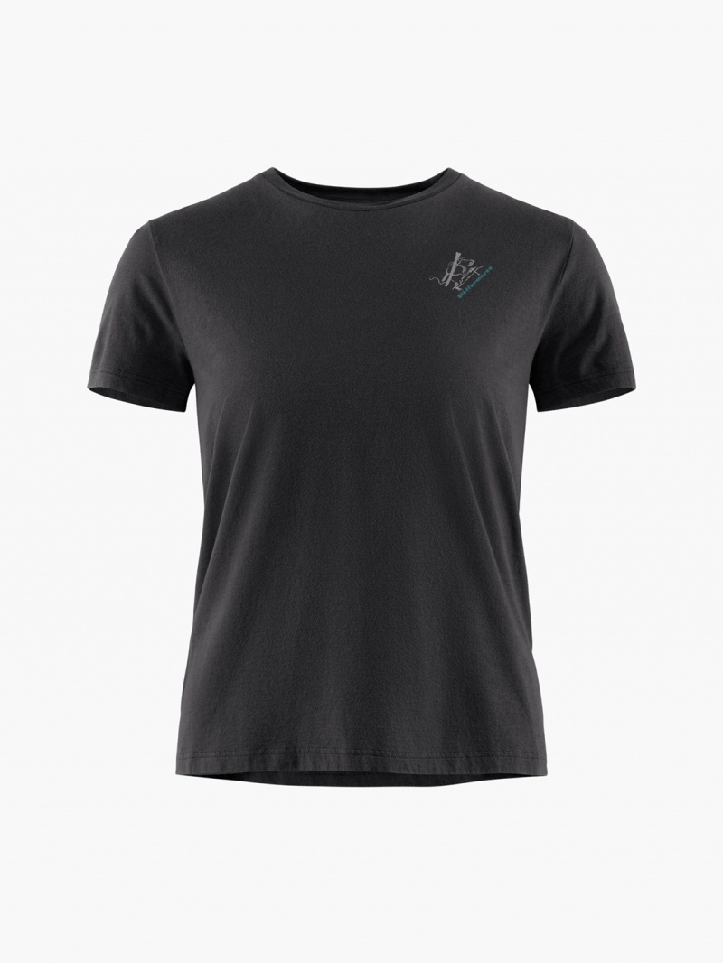 Women Klättermusen Runa Endeavour T-Shirt Black | 09186FTJM