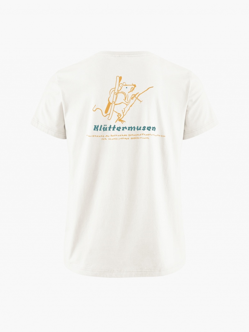 Women Klättermusen Runa Endeavour T-Shirt White | 92048UPQT