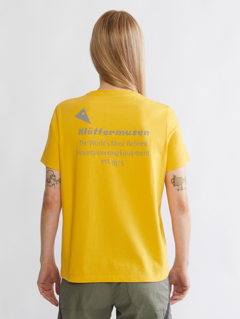 Women Klättermusen Runa Maker T-Shirt Yellow | 68543PJCR