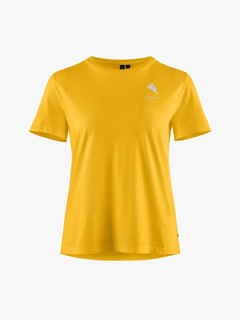 Women Klättermusen Runa Maker T-Shirt Yellow | 68543PJCR