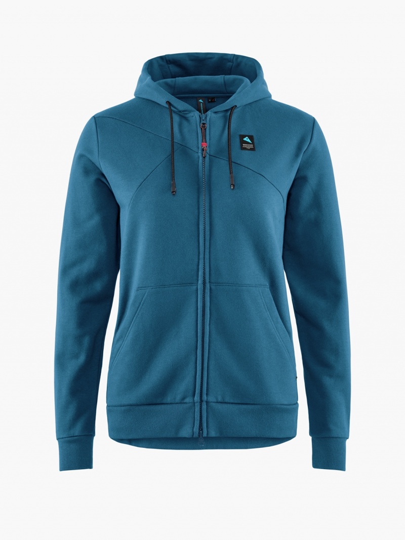 Women Klättermusen Runa Maker Zip Hoodie Sweater Blue | 31964EZPF