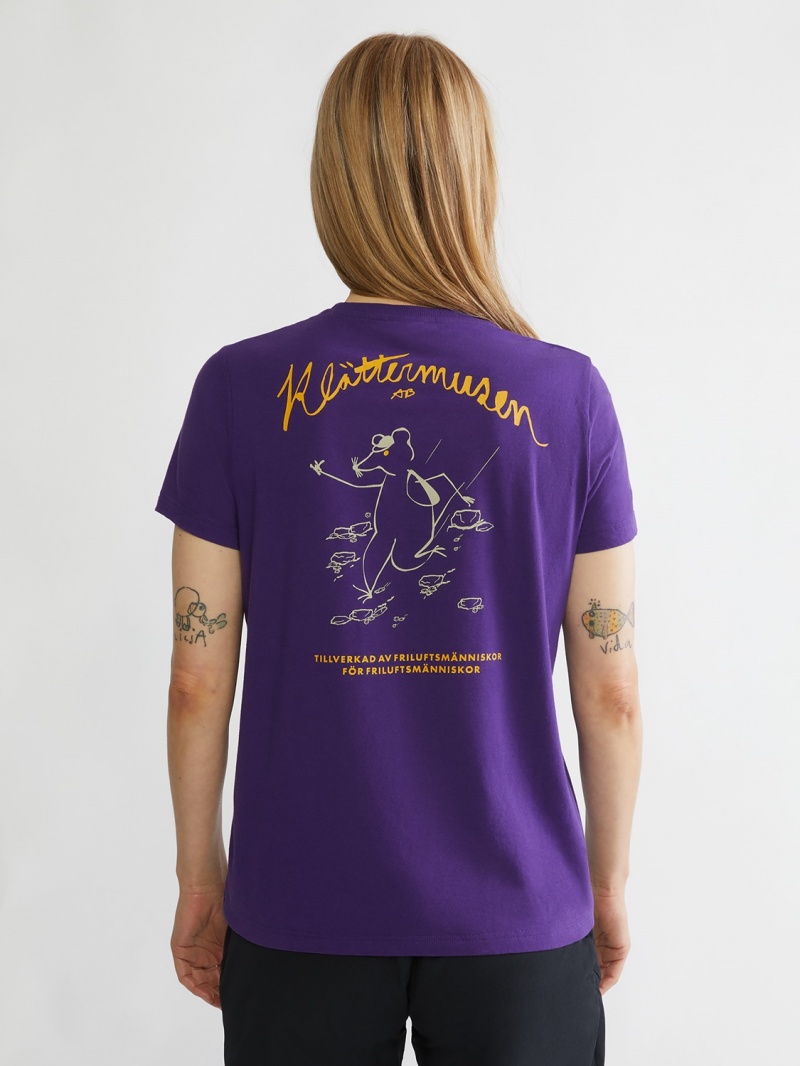 Women Klättermusen Runa Scrambling T-Shirt Grey | 13607LOPU