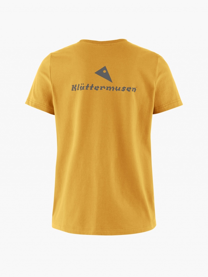 Women Klättermusen Runa Statement 2.0 T-Shirt Yellow | 64912OINB