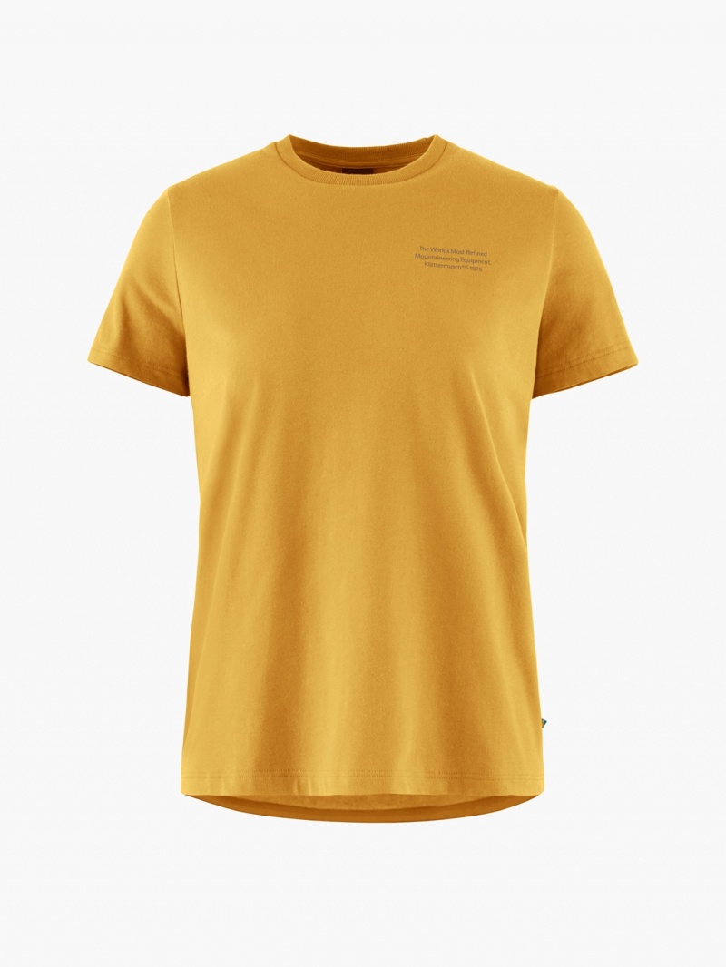 Women Klättermusen Runa Statement 2.0 T-Shirt Yellow | 64912OINB