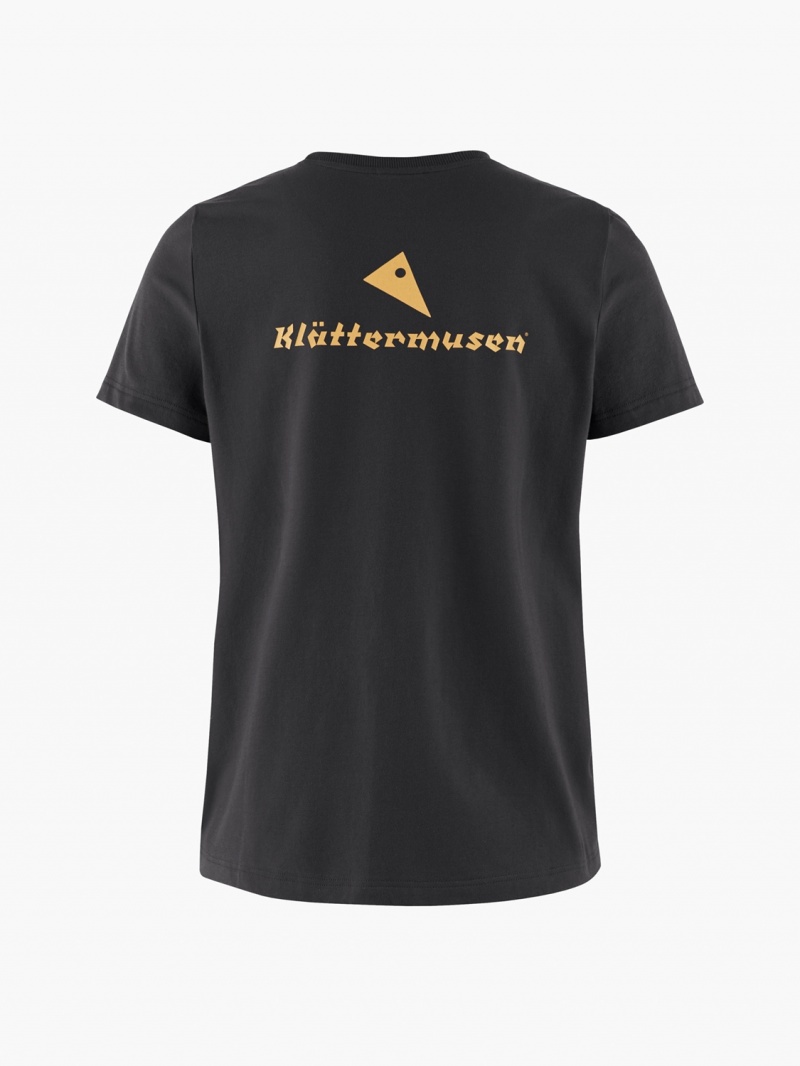 Women Klättermusen Runa Statement 2.0 T-Shirt Black | 54270NYSH