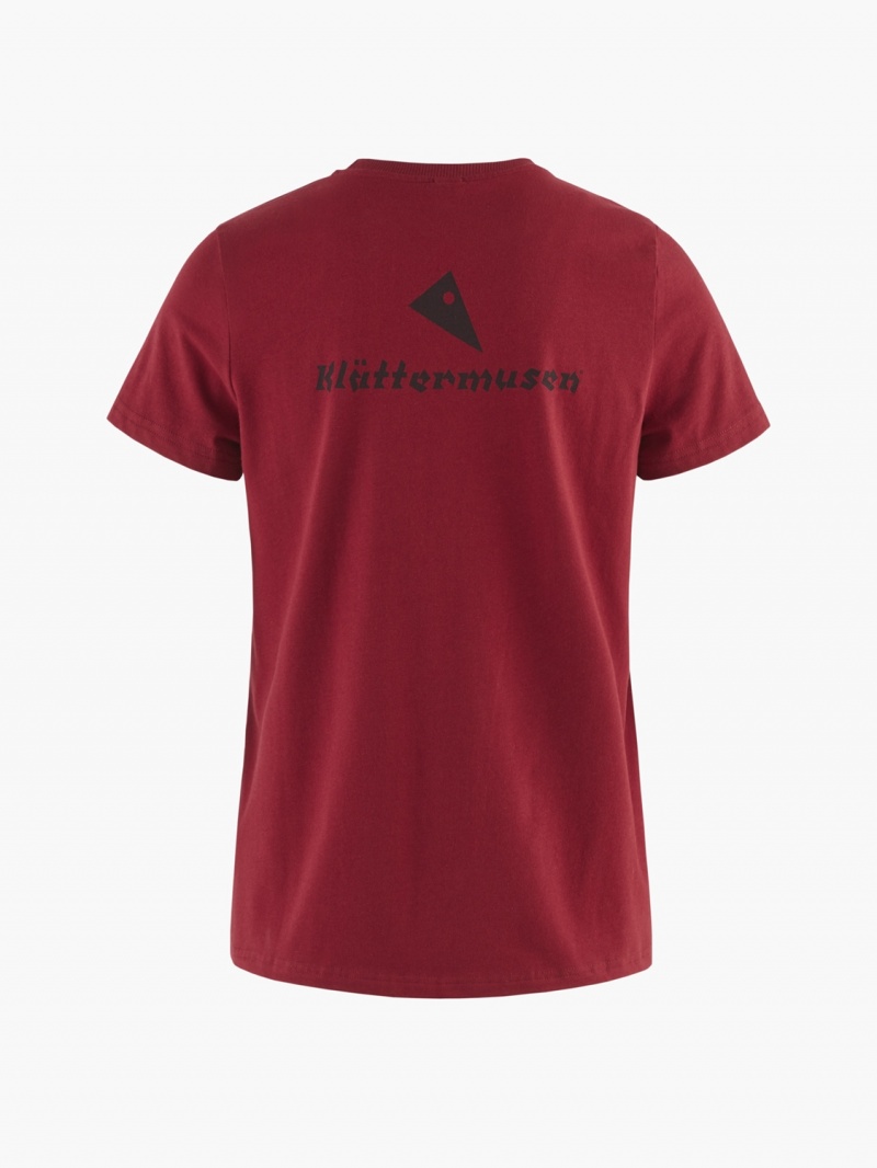 Women Klättermusen Runa Statement T-Shirt Red | 19280JAQO