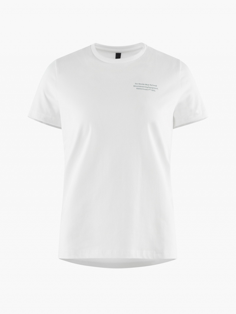 Women Klättermusen Runa Statement T-Shirt White | 86179NZXC