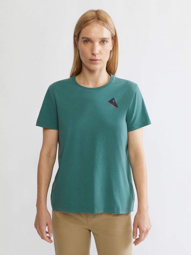 Women Klättermusen Runa Token T-Shirt Green | 60574BLCD