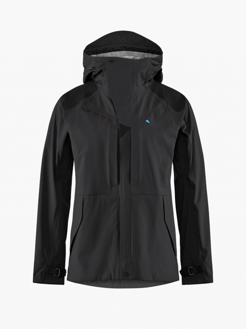 Women Klättermusen Skirner Waterproof Jackets Black | 07163BQEP