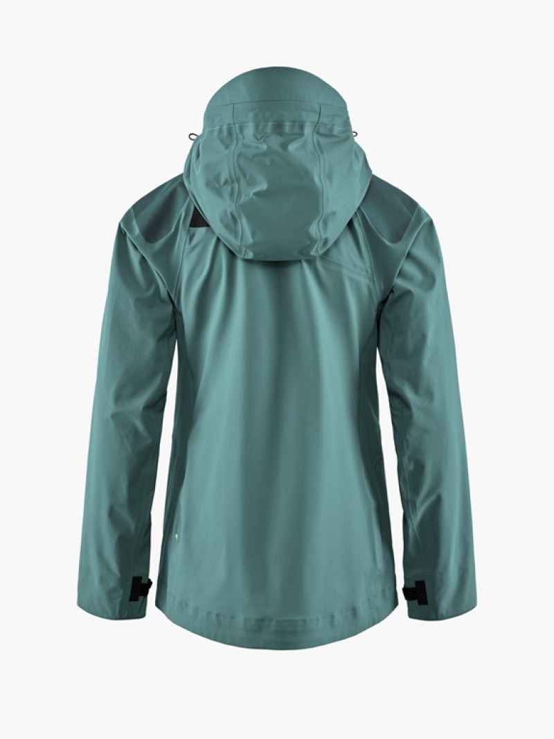 Women Klättermusen Skirner Waterproof Jackets Green | 61205FVST