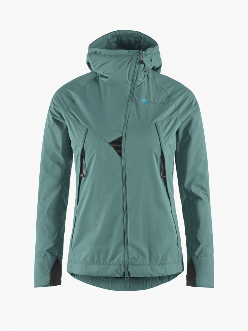 Women Klättermusen Vale Waterproof Jackets Blue | 05126PNLZ