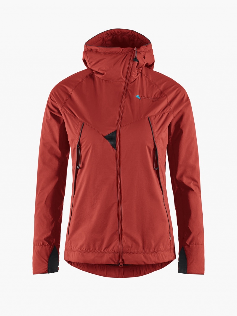 Women Klättermusen Vale Waterproof Jackets Red | 51039TCYO