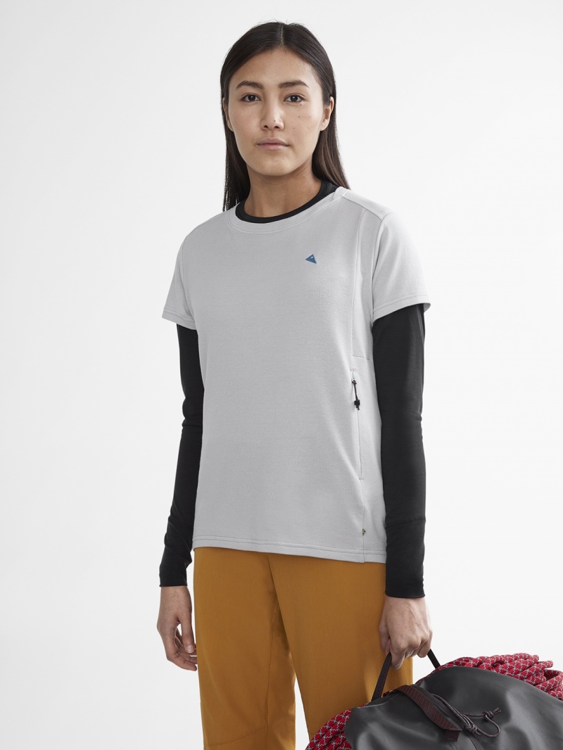 Women Klättermusen Vee T-Shirt Grey | 61572WIKY